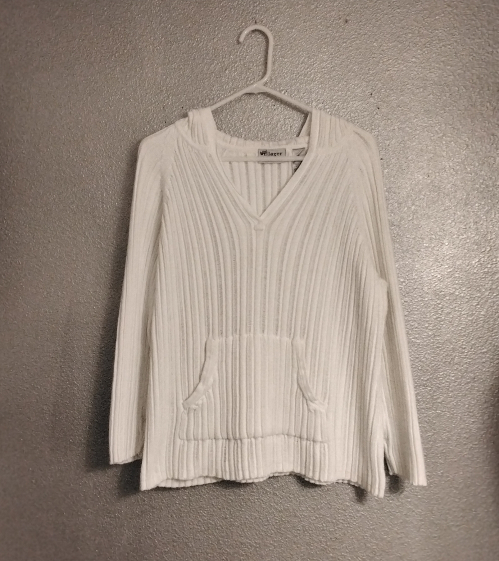 Villager Liz Claiborne Bleach White Pullover Hoodie Size 3